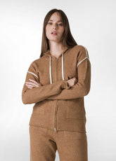 LOUNGE FULL ZIP CARDIGAN, BROWN - Leisurewear | DEHA