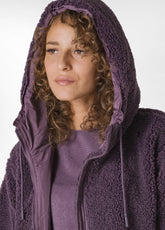 REISSVERSCHLUSSJACKE AUS TEDDYSTOFF, LILA - PURPLE VIOLET | DEHA