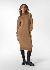 COMFORT HIGH NECK DRESS, BROWN - Christmas Gift Guide🎄 | DEHA