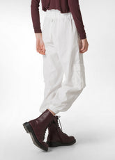 PANTALONE CARGO IN VELLUTO BIANCO - MILK WHITE | DEHA