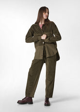 CORDUROY COMBINED PANTS, GREEN - Leisurewear | DEHA