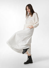 CORDUROY LONG SKIRT, WHITE - Leisurewear | DEHA