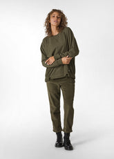 CORDUROY STRAIGHT PANTS, GREEN - Leisurewear | DEHA