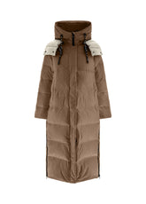 PIUMONE LUNGO IN VERA PIUMA MARRONE | DEHA