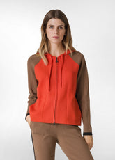 COLOR BLOCK CARDIGAN, ORANGE - Sweaters | DEHA
