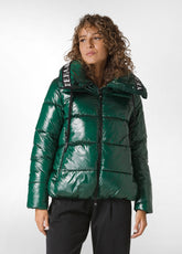 TECHNO PADDED JACKET, GREEN - Glam occasions | DEHA