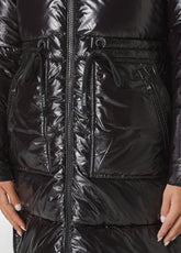 LANGER STEPPMANTEL, SCHWARZ - BLACK | DEHA