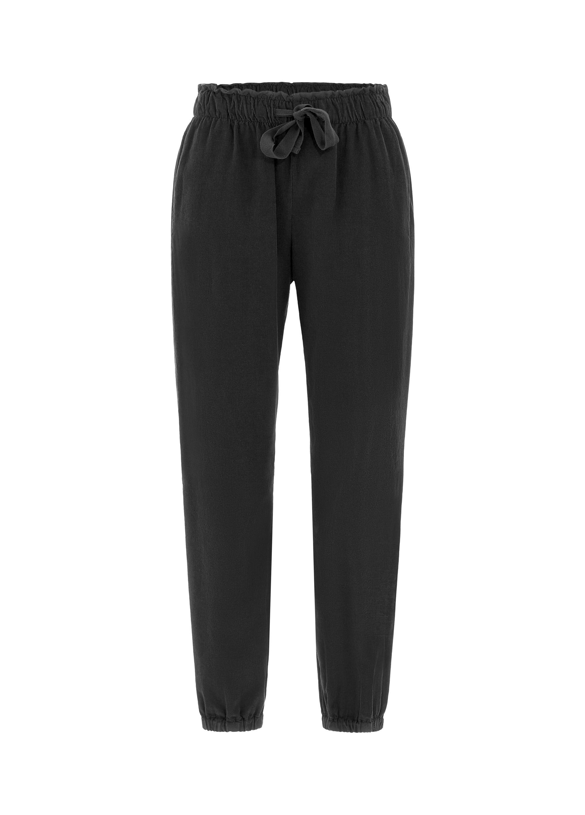 PANTALONE JOGGER IN VELLUTO LEGGERO NERO DEHA