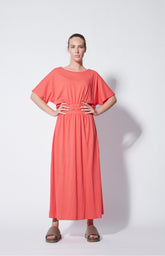 JERSEY LONG DRESS - RED - CALYPSO CORAL | DEHA