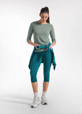 3/4 SLEEVE T-SHIRT IN SLUB JERSEY GREEN - Leisurewear | DEHA