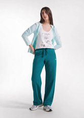 WHITE GRAPHIC PRINT TOP IN ORGANIC COTTON JERSEY - MADE IN ITALY | DEHA