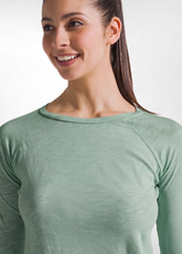 3/4 SLEEVE T-SHIRT IN SLUB JERSEY GREEN - Leisurewear | DEHA