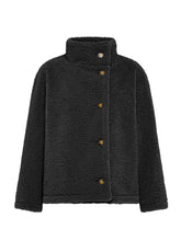 CABAN TEDDY EFFETTO SUEDE NERO - BLACK | DEHA