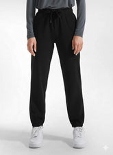 PANTALONI IN VELLUTO CON COULISSE IN VITA NERO - BLACK | DEHA