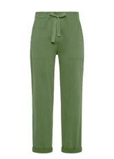 GABARDINE DRAWSTRING PANTS - GREEN - Pants - Outlet | DEHA