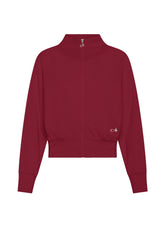 FELPA FULL-ZIP IN COTONE FIAMMATO ROSSO - CHERRY RED | DEHA