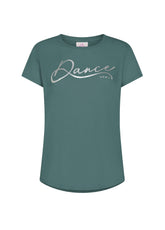 T-SHIRT CON STAMPA IN COTONE FLAMMÉ VERDE - TEAL GREEN | DEHA
