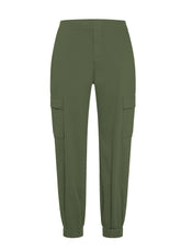 PANTALONI CARGO IN GABARDINA VERDE - CAMO GREEN | DEHA