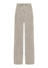 BEIGE CASHMERE BLEND KNITTED TROUSERS - BEIGE MELANGE | DEHA