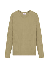 LONG V-NECK SEQUINED SWEATER - BROWN - CAMEL BROWN | DEHA