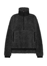 TEDDY HALF ZIP SWEATSHIRT - BLACK - BLACK | DEHA