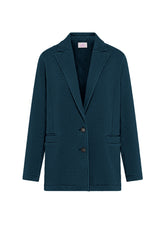 BLAZER IN COTONE ORGANICO MARMORIZZATO BLU - BLU NAVY | DEHA