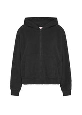 LIGHTWEIGHT FLEECE ZIP-UP HOODIE - BLACK - BLACK | DEHA