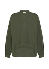 GREEN POPLIN BLOUSE - CAMO GREEN | DEHA