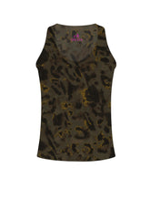 BRAUNES BEDRUCKTES RUDER-TANKTOP AUS STRETCH-MIKROFASER - Gym-Sets | DEHA