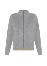 MAGLIA BICOLORE CON COLLO TARTARUGA GRIGIO - SILVER GREY | DEHA