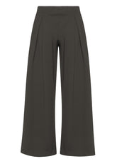 PANTALONE CON PINCES IN PUNTO MILANO MARRONE - DARK BROWN | DEHA