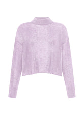 PURPLE TURTLENECK ALPACA WOOL BLEND SWEATER - BRIGHT VIOLET | DEHA