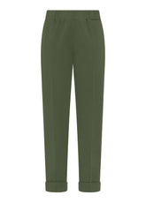 PANTALONE DRITTO CON RISVOLTO VERDE - CAMO GREEN | DEHA