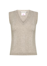 GIILET IN MAGLIA MISTO CASHMERE BEIGE - Maglie Cashmere da Donna | DEHA