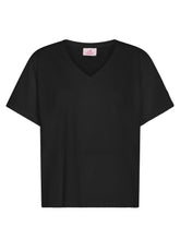 Flammé V-Neck T-Shirt - Black - BLACK | DEHA