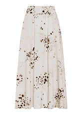 GONNA IN VISCOSA EFFETTO STROPICCIATO BEIGE - NATURAL DOTS | DEHA