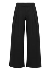 PANTALONE CON PINCES IN PUNTO MILANO NERO - BLACK | DEHA