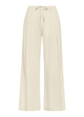 PANTALONI IN POPLINE ELASTICIZZATO BIANCO - CREAM | DEHA