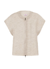 WOOLY BOUCLE' ZIPPED VEST - GREY - LIGHT GREY | DEHA