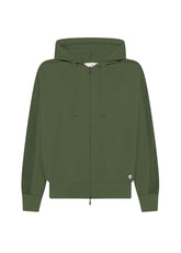 FELPA CON ZIP E CAPPUCCIO VERDE - CAMO GREEN | DEHA