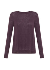 CASHMERE BLEND T-SHIRT - PURPLE - PLUM VIOLET | DEHA