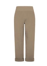 PANTALONI IN VELLUTO STRETCH MARRONE - CAMEL BROWN | DEHA