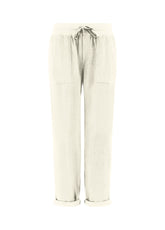 STRAIGHT-LEG FINE-WALE CORDUROY TROUSERS - WHITE - SOFT IVORY | DEHA