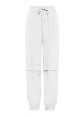 JOGGER AMPI IN VISCOSA EFFETTO STROPICCIATO BIANCO | DEHA