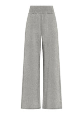 ORGANIC COTTON PALAZZO TROUSERS - GREY - GREY MELANGE | DEHA