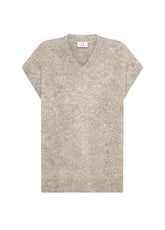 GILET IN MISTO LANA DI ALPACA BIANCO - SALT WHITE | DEHA