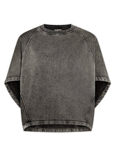 MARBLED ORGANIC COTTON CAPE - MULTICOLOR - MARBLED COCOA BROWN | DEHA