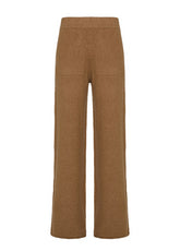 PANTALONE IN MAGLIA GAMBA LARGA MARRONE - still life | DEHA