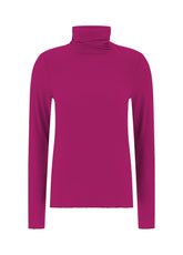 T-SHIRT A COLLO ALTO E MANICA LUNGA IN MISTO CASHMERE ROSA | DEHA