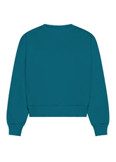 RUNDHALS-SWEATSHIRT AUS BIO-BAUMWOLLE - GRUEN - TEAL GREEN | DEHA
